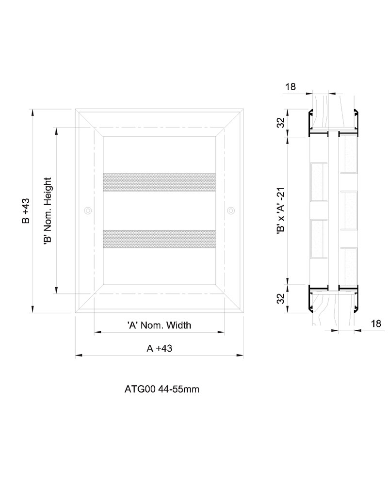 Acoustic Air Transfer Grilles product spec