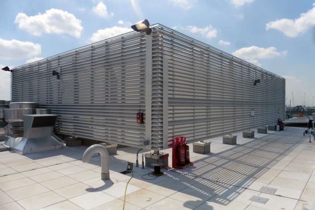 Our Louvre Screen on the roof of the new US Embassy